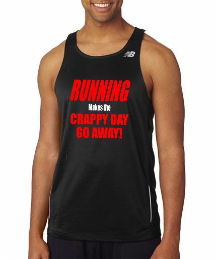 Running - Crappy Day Go Away - NB Mens Black Singlet